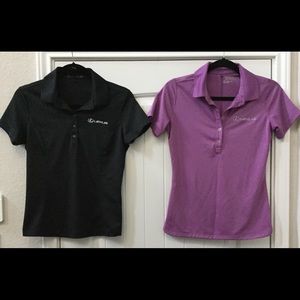 Two Lexus Nike Dri-Fit Black Purple Polo Shirts